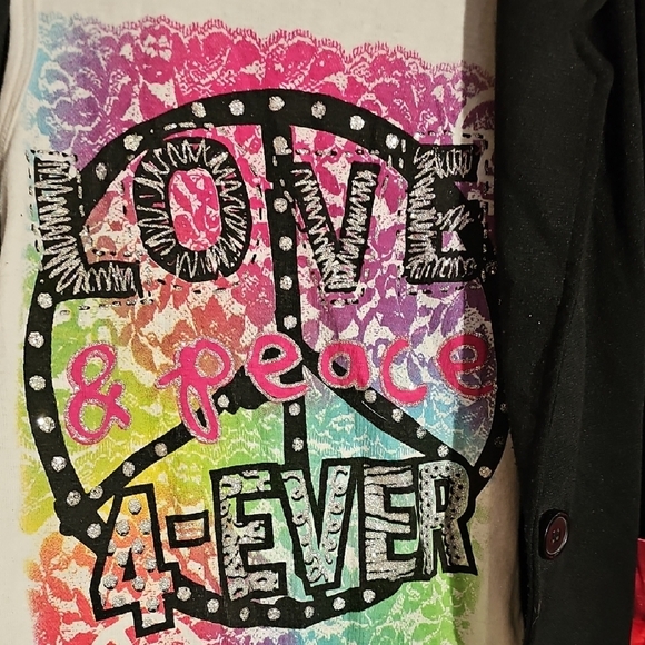 Knitworks Girls Stylish Black Blazer with Pink Accents & Glitter Shirt Size S - Picture 3 of 9